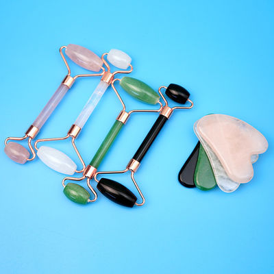 Massageur du visage outils de massage ensemble de plaque de goua sha face rouleau de pierre de gouacha corps auto-soutien de la peau spa anti-âge boîte cadeau de beauté