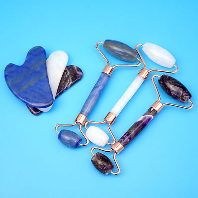 Massageur du visage outils de massage ensemble de plaque de goua sha face rouleau de pierre de gouacha corps auto-soutien de la peau spa anti-âge boîte cadeau de beauté