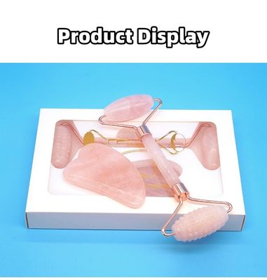 L'outil de massage à rouleaux pour le visage Gua Sha, Guasha Stone Body Self Skin Care Spa Anti-Aging Facial Beauty Box en rose