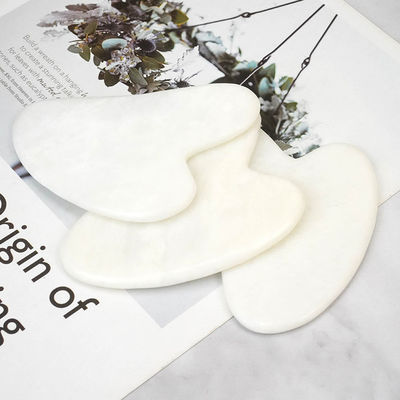 Outil de soins de la peau Natural White Jade Stone Gua Sha Scraping Board Guasha Face Roller Boîte cadeau pour le massage des muscles du corps