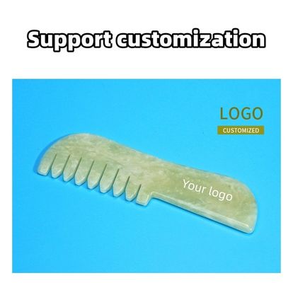 Xiuyan naturel de jade Gua Sha peigne de massage du cuir chevelu de pierre de jade soins de la tête masseur de cheveux Guasha outil de relaxation pour le massage du corps