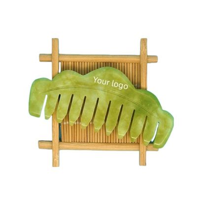 Soins de santé des muscles du corps 2024 Natural Xiuyan Jade Gua Sha Peigne de massage du cuir chevelu pour draguer les méridiens et embellir la peau