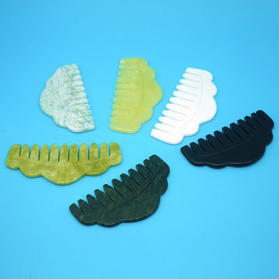 Soins de santé des muscles du corps 2024 Natural Xiuyan Jade Gua Sha Peigne de massage du cuir chevelu pour draguer les méridiens et embellir la peau