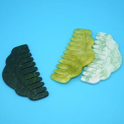 Soins de santé des muscles du corps 2024 Natural Xiuyan Jade Gua Sha Peigne de massage du cuir chevelu pour draguer les méridiens et embellir la peau