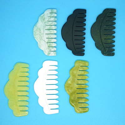 Soins de santé des muscles du corps 2024 Natural Xiuyan Jade Gua Sha Peigne de massage du cuir chevelu pour draguer les méridiens et embellir la peau