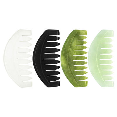 2024 Forme ronde Xiuyan naturel Jade Gua Sha Massage du cuir chevelu Peigne de tête soins capillaires Massageuse drague Meridiens Produits les plus vendus