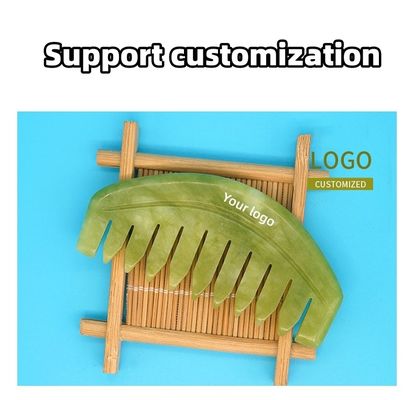 2024 Forme ronde Xiuyan naturel Jade Gua Sha Massage du cuir chevelu Peigne de tête soins capillaires Massageuse drague Meridiens Produits les plus vendus