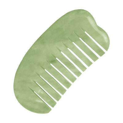 Thérapie d'acupuncture et massage du cuir chevelu Peigne naturel de cheveux en jade avec outils Xiuyan Jade Gua Sha