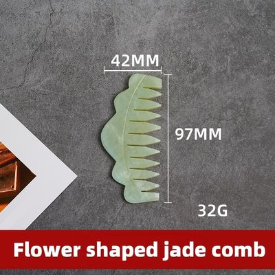 Thérapie d'acupuncture et massage du cuir chevelu Peigne naturel de cheveux en jade avec outils Xiuyan Jade Gua Sha