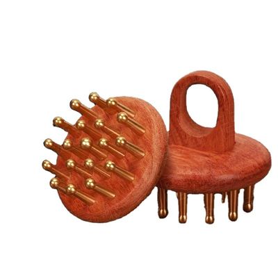 Peigne en bois polie de cuivre peigne de cuir chevelu de tête massage peigne de cheveux en bois pour femmes Peigne de guasha avec technique polie