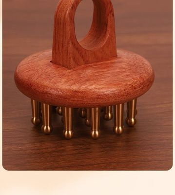 Peigne en bois polie de cuivre peigne de cuir chevelu de tête massage peigne de cheveux en bois pour femmes Peigne de guasha avec technique polie