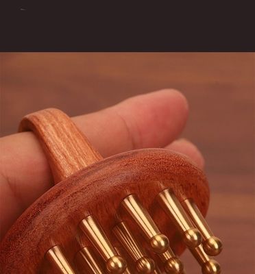 Peigne en bois polie de cuivre peigne de cuir chevelu de tête massage peigne de cheveux en bois pour femmes Peigne de guasha avec technique polie
