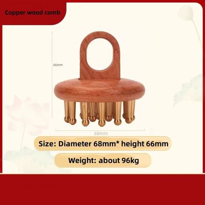 Peigne en bois polie de cuivre peigne de cuir chevelu de tête massage peigne de cheveux en bois pour femmes Peigne de guasha avec technique polie
