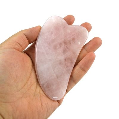 Outil de massage musculaire 2024 Rose Quartz Gua Sha Peau naturelle cristalline Guasha Massageur de beauté pour le lifting du visage et anti-âge