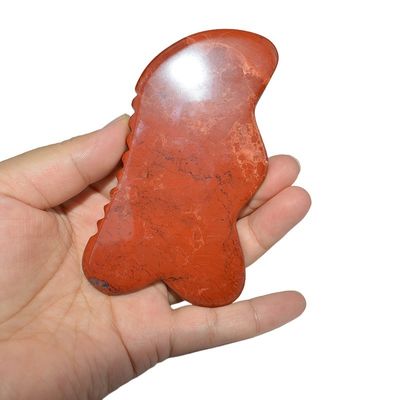 Logo personnalisé disponibled 2024 pierre de jaspe rouge Gua Sha Scraping planche de massage pour les avantages anti-âge et de relaxation musculaire