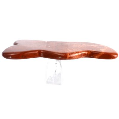 Logo personnalisé disponibled 2024 pierre de jaspe rouge Gua Sha Scraping planche de massage pour les avantages anti-âge et de relaxation musculaire