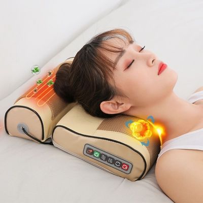 2023 Design Massage corporel Shiastu Vibration de chauffage Masseur électrique du dos oreiller avec fonction de physiothérapie thermique infrarouge
