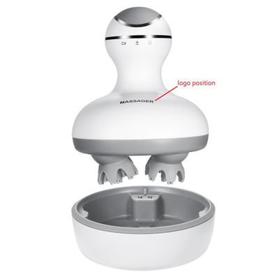 Logo personnalisé Disponibled Mini appareil de massage corporel vibrant portable pour la zone de massage de la tête en blanc