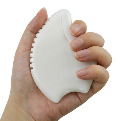Équipement de massage Meilleur vendeur Massage facial sur mesure en jade blanc Outils de Guasha pour le visage Massage en pierre de jade Plaque Gua Sha