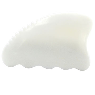 Logo personnalisé Disponibled Massageur facial en pierre Gua Sha de jade blanc pour le traitement anti-âge