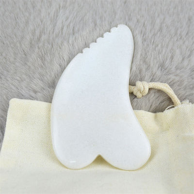 Massageur de corps Gua Sha Scraping Outil de massage Jade blanche Guasha Scraper de planche de Jade naturelle