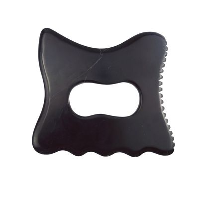 Logo personnalisé disponibled Black Bian Stone Outil de massage Gua Sha avec poignée Équipement de massage corporel Guasha Stone Self Skin Care