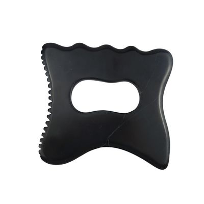 Logo personnalisé disponibled Black Bian Stone Outil de massage Gua Sha avec poignée Équipement de massage corporel Guasha Stone Self Skin Care