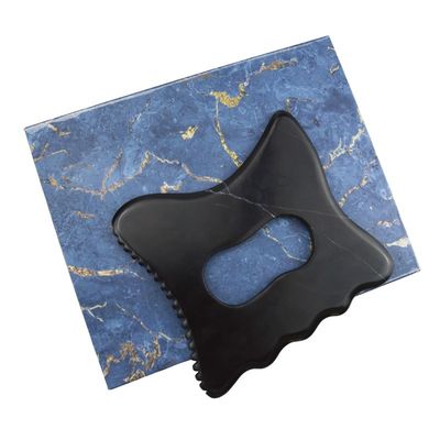 Logo personnalisé disponibled Black Bian Stone Outil de massage Gua Sha avec poignée Équipement de massage corporel Guasha Stone Self Skin Care