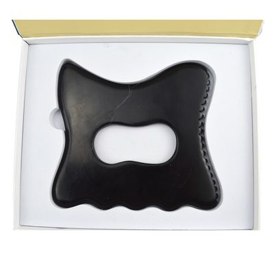 Logo personnalisé disponibled Black Bian Stone Outil de massage Gua Sha avec poignée Équipement de massage corporel Guasha Stone Self Skin Care