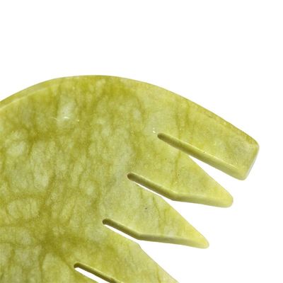 Logo personnalisé Logo disponiblePure Xiuyan naturel de pierre de jade Peigne de tête Scalpe Guasha Outil de massage bas MOQ Peigne Gua Sha