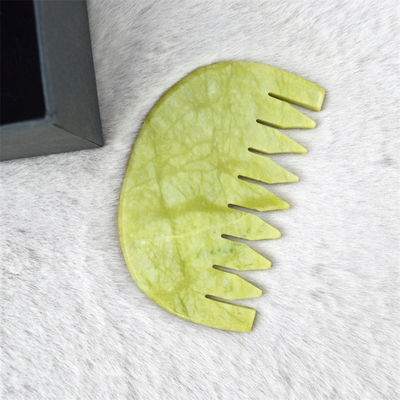 Logo personnalisé Logo disponiblePure Xiuyan naturel de pierre de jade Peigne de tête Scalpe Guasha Outil de massage bas MOQ Peigne Gua Sha