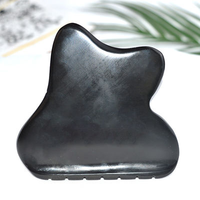 Cap de massage du cuir chevelu Outil de Guasha Jade Gua Sha Pierre avec nature Noir Bianstone Face Propriétés de Guasha