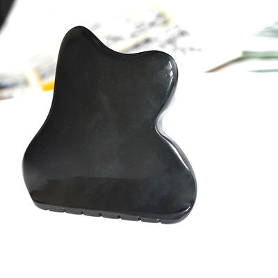 Cap de massage du cuir chevelu Outil de Guasha Jade Gua Sha Pierre avec nature Noir Bianstone Face Propriétés de Guasha