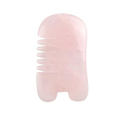 Rose Quartz Gua Sha Peigne de massage du cuir chevelu Outil de massage de la tête Outils de soins de la peau Spa soins personnels Équipement de beauté de lifting du visage