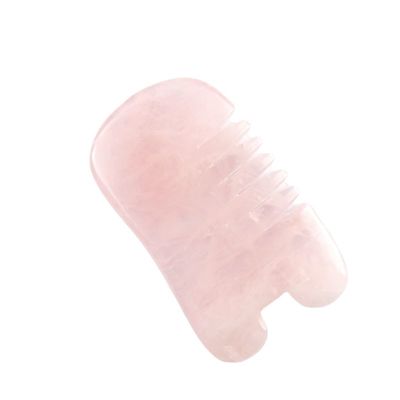 Rose Quartz Gua Sha Peigne de massage du cuir chevelu Outil de massage de la tête Outils de soins de la peau Spa soins personnels Équipement de beauté de lifting du visage