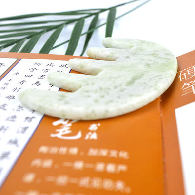 Massageur de visage de pierre de jade Gua Sha peigne tête cuir chevelu outil de massage Guasha pour le massage du corps entier zone Logo personnalisé