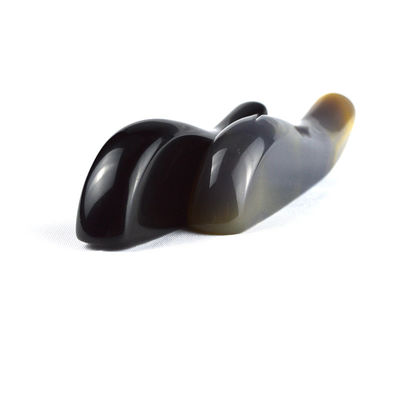 Pierre Gua Sha Obsidian à bande noire naturelle pour le massage corporel et l'outil professionnel de minceur du visage