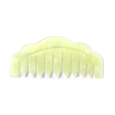 Peigne naturel Xiuyan Jade Gua Sha grattage de massage pour la thérapie de la tête et l'outil de traitement du cuir chevelu