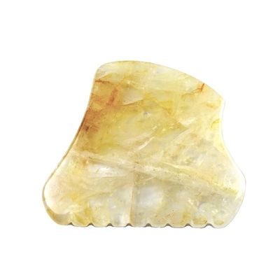 Logo personnalisé disponibled Pierre jaune de citrine Gua Sha Massageur outils de massage du visage Visage Avec Logo Jade Guasha Pierre de massage