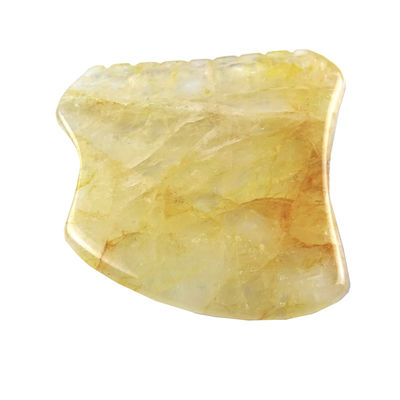 Logo personnalisé disponibled Pierre jaune de citrine Gua Sha Massageur outils de massage du visage Visage Avec Logo Jade Guasha Pierre de massage