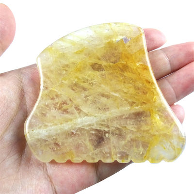 Logo personnalisé disponibled Pierre jaune de citrine Gua Sha Massageur outils de massage du visage Visage Avec Logo Jade Guasha Pierre de massage