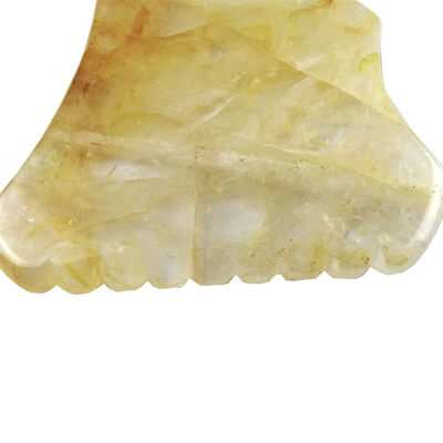 Logo personnalisé disponibled Pierre jaune de citrine Gua Sha Massageur outils de massage du visage Visage Avec Logo Jade Guasha Pierre de massage