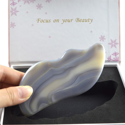 Pierre de massage corporel Agate Blanc Gua Sha Scraping Board pour les soins personnels et la relaxation du corps entier