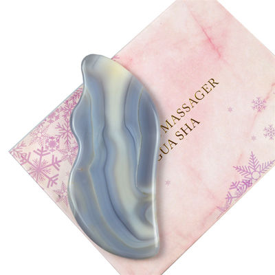 Pierre de massage corporel Agate Blanc Gua Sha Scraping Board pour les soins personnels et la relaxation du corps entier
