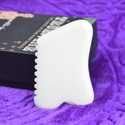 Logo personnalisé Disponibled Natural White Jade Gua Sha Scraping Board pour la beauté du visage Massage du corps Outil de soin de la peau de pierre