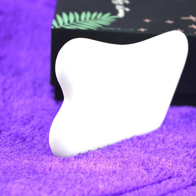 OEM Logo personnalisé Masseur facial en pierre de jade blanche Gua Sha Masseur facial en pierre de jade naturelle Guasha Scraping Massage Tool pour le visage et le corps