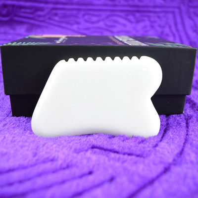 OEM Logo personnalisé Masseur facial en pierre de jade blanche Gua Sha Masseur facial en pierre de jade naturelle Guasha Scraping Massage Tool pour le visage et le corps
