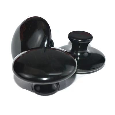 Outil de massage corporel 2024 Pierre Bian Noire Grand Champignon en forme de Gua Sha Massageur pour le massage facial et les soins de santé 55mm*35mm