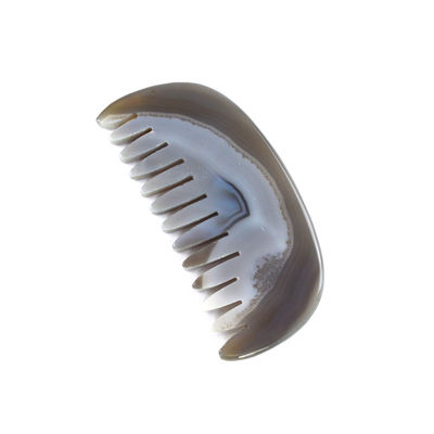 Agate Gua Sha Peignoir de massage du cuir chevelu planche de peignoir de pierre outil de soins personnels de la tête avec logo personnalisé