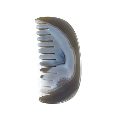 Agate Gua Sha Peignoir de massage du cuir chevelu planche de peignoir de pierre outil de soins personnels de la tête avec logo personnalisé